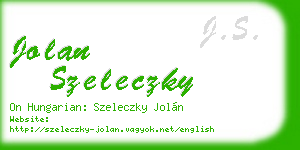 jolan szeleczky business card