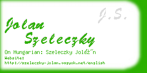 jolan szeleczky business card